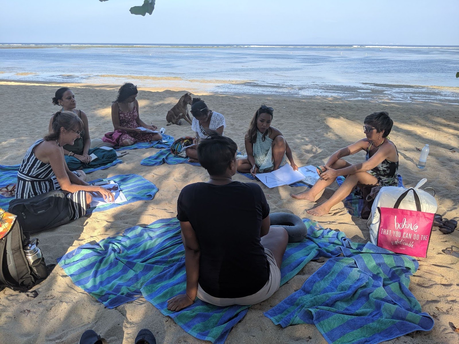 Spiritual workshop on the beach